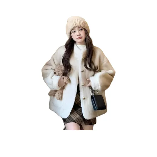 Dippanis Кремовый Белый Женские Меховые изделия