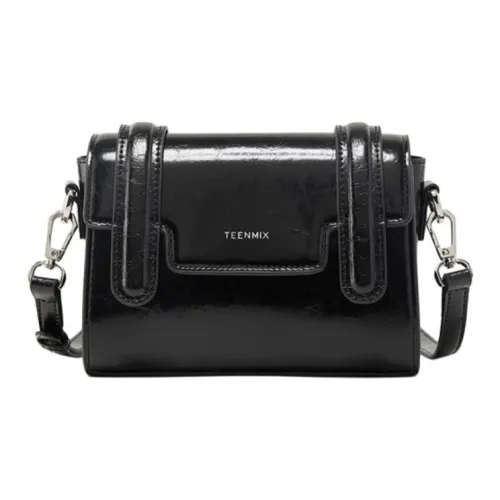 teenmix Синтетическая кожа с коровьей кожей почтовая сумка сумка на плечо стандартная женская черный белый