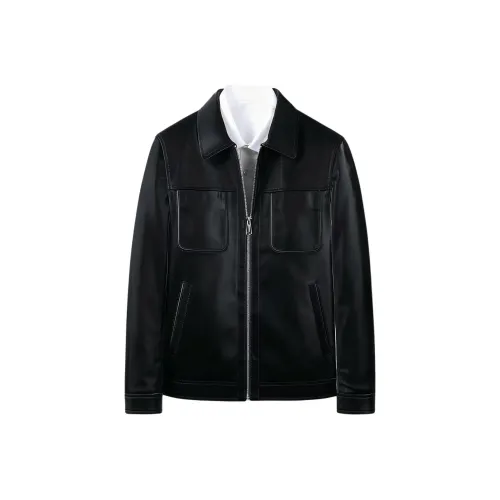 SENJIALUO Черные Мужские Кожаные Куртки