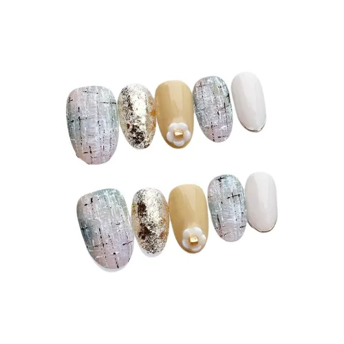 QUEENYARD Miss Coco False Nail Oval Chanel Inspired Gradient Cute