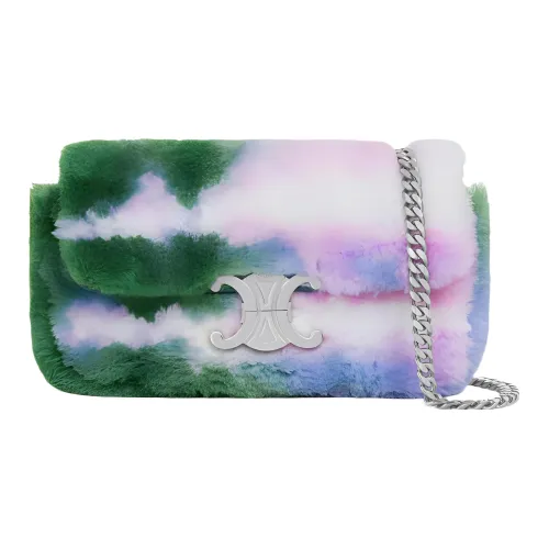CELINE Triomphe Tie Dye Shearling Сумка через плечо Женская Многоцветная