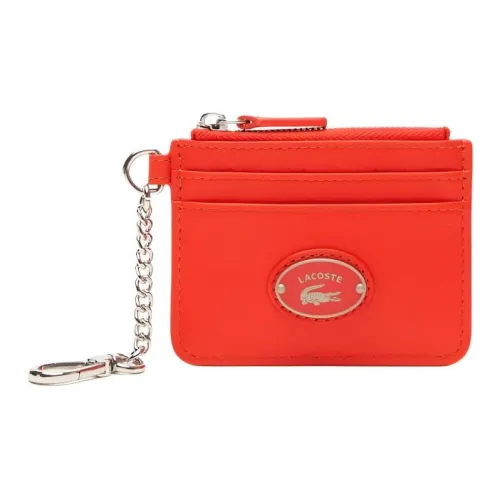 LACOSTE Телячья кожа Держатель для карт Женские Красный
