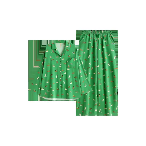 JIALEFEN 811901 Бамбук Зеленый Женский Пижамный Комплект