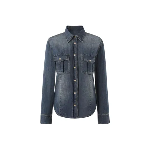 POPO.INFO Темно-синие женские рубашки