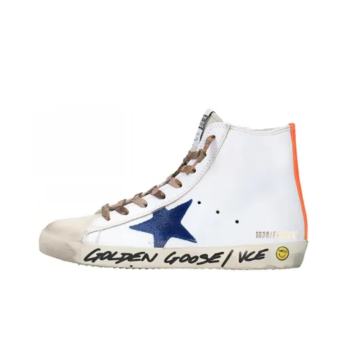 Golden Goose Francy High Топ Повседневная обувь Женская Серый Белый Потертый Позиционирование стиля