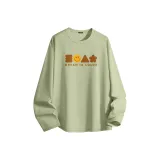 [100% Чесаный хлопок] Пальмовый зеленый (Mb Упрощенная улыбка Центральный логотип)