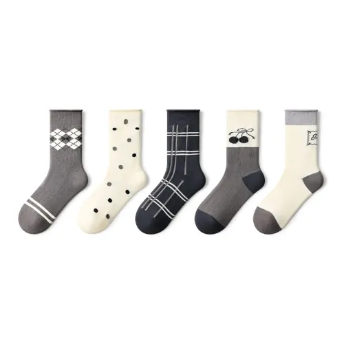 PRIMEET Grayson Преппи 5 пар Женские носки MID до икры