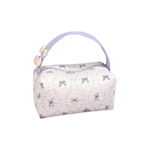 YUANDAOQIN Мультяшный Бант Кролик Пузырьки Фиолетовый COLLEGE Позиционирование стиля Сумка Компактный Хорошо выглядящие Косметички