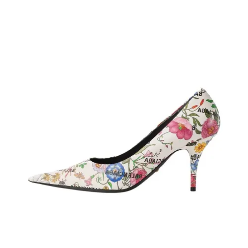 Balenciaga x GUCCI The Hacker Project Knife Узкий каблук Высокие каблуки 8 см Женские Белые