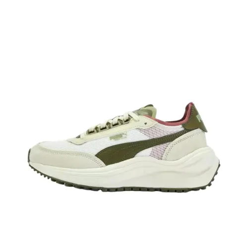 PUMA Поддерживающая и Эластичная Низкая Повседневная Обувь Унисекс Белая Зеленая