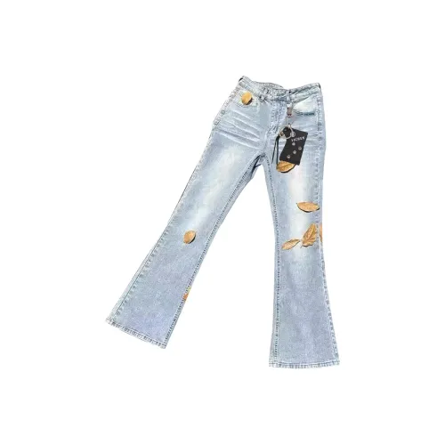 YICHEN Ледяной синий [Облегающий и увеличивающий высоту] без брелока Унисекс Джинсы