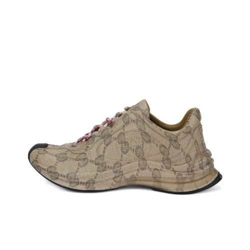 GUCCI RUN Амортизация Износостойкий Низкий Топ Спортивная Повседневная Обувь Женская Эбеновый