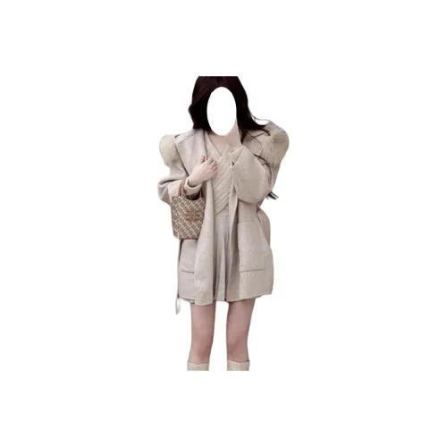 Dippanis Фотиния Серый Абрикос Женское Пальто