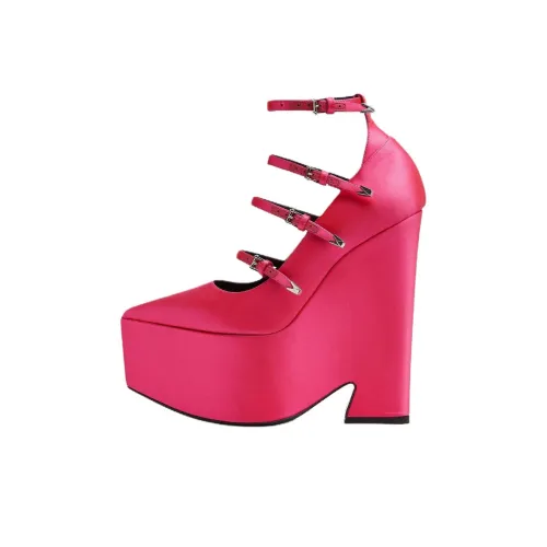 VERSACE Van Sicet Tempest Платформа Туфли Мэри Джейн Женские Розово-красные