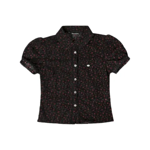 Moromoro Кукла Ожерелье-чокер Хлопок Кружево Короткий рукав Рубашка Женская