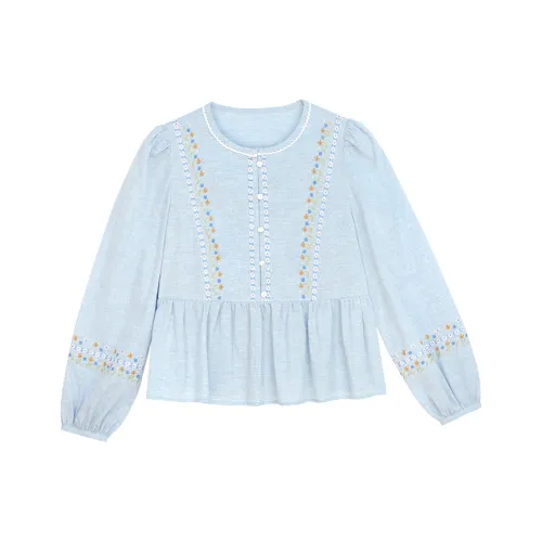 Nov elist Васильковый синий Женские рубашки