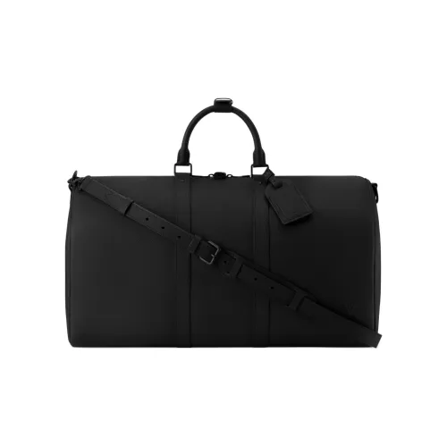 LOUIS VUITTON Keepall Вакс Телячья Кожа Сумка Мужская Черная