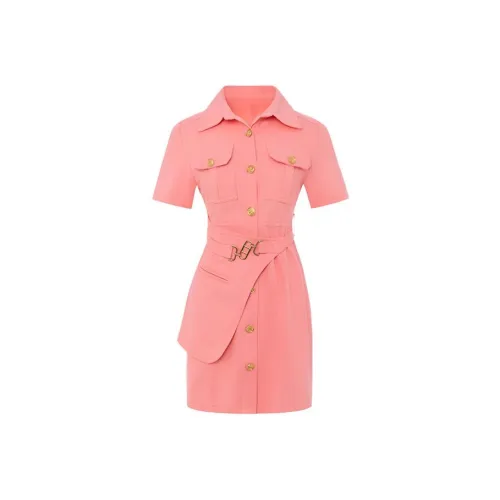 Leather Cat Короткий рукав платье женское