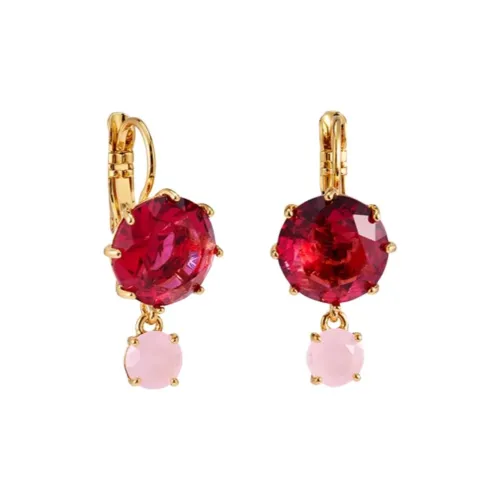 LES NEREIDES Золотой Покрытый Брассовые Серьги Унисекс Красный Розовый Золотой