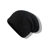 ⭐ Черный, Блестки Премиум Feel Свободная шапка-бини