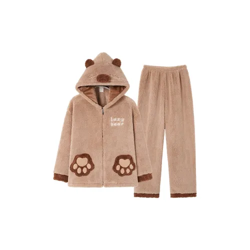 Qin Jing Кофе Женские Пижамные комплекты