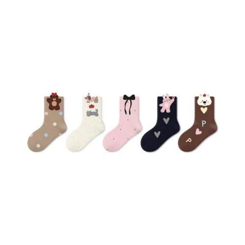 PRIMEET Cute Doll 5 Pack Kids Socks PRIMEET Милый Кукла 5 пар Детские Носки