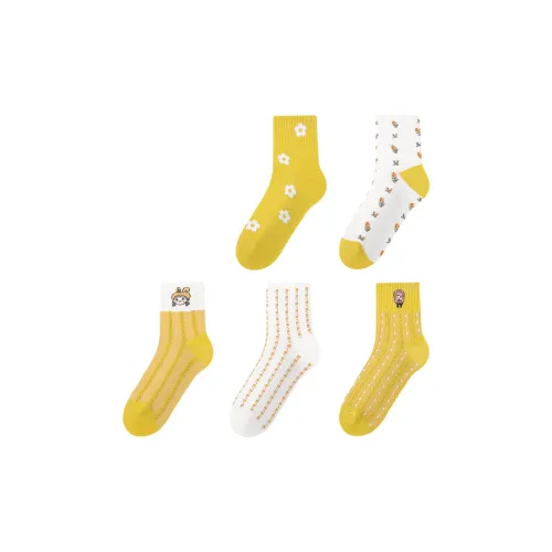 MAXDAVID G1256 Смешанный цвет 5 пар Женские носки MID до икры