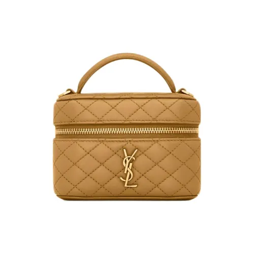 SAINT LAURENT Gaby Sheepskin Makeup Bag Mini Women's Gold