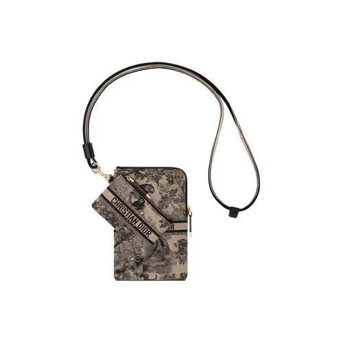 DIOR Чехол для телефона из кожи клатч женский многоцветный