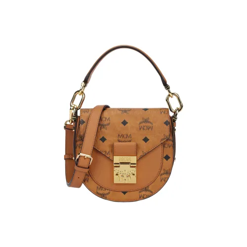 MCM Patricia Visetos Коровья кожа Сумка Женская Коньячного цвета