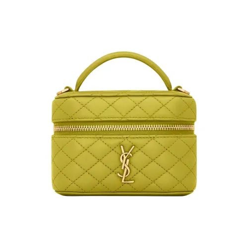 SAINT LAURENT Gaby Овчина Косметичка Мини Женская Темно-желтый Зеленый