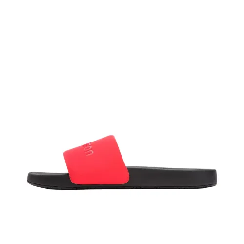lululemon Restfeel Slide Rubber Slide Тапочки Мужские Светящиеся Красный Черный