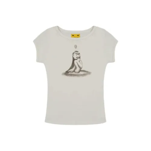 Unif Винтажный Белый Женский T-Рубашки