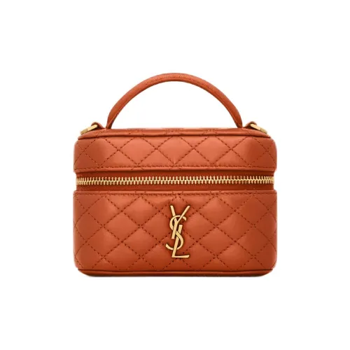 SAINT LAURENT Gaby Овчина Косметичка Мини Женская Темный Цвет Citrus