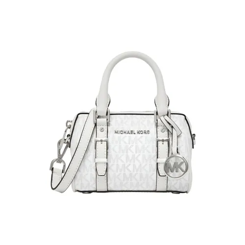 MICHAEL KORS Bedford Коровья кожа Бостон Цилиндрическая сумка Сумка через плечо Сумка Экстра малый Женская Белая