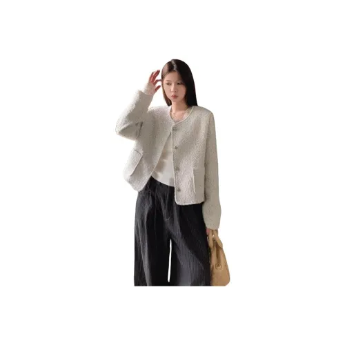 Dippanis Белый Женский Короткий Пальто