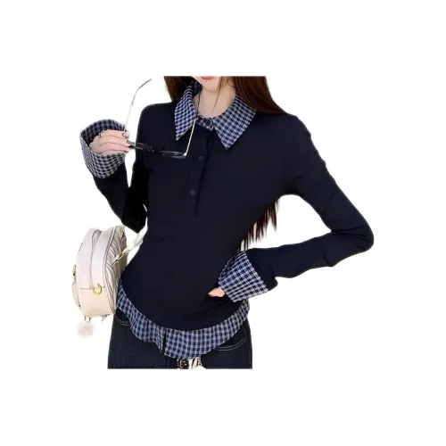 MUMUTU Темно-синие женские футболки T