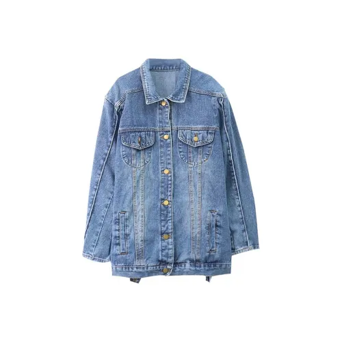 Dippanis Синяя деним куртка Женская джинсовая куртка