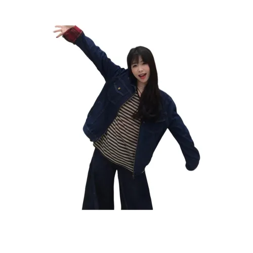 YICHEN Деним и Красная Клетка Женские Джинсовые Куртки