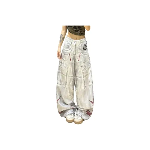 JIARONG Белый Унисекс Джинсы