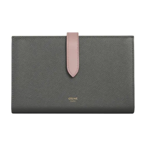CELINE Коровья кожа Держатель для карт Мини Женский Светло-розовый Серый