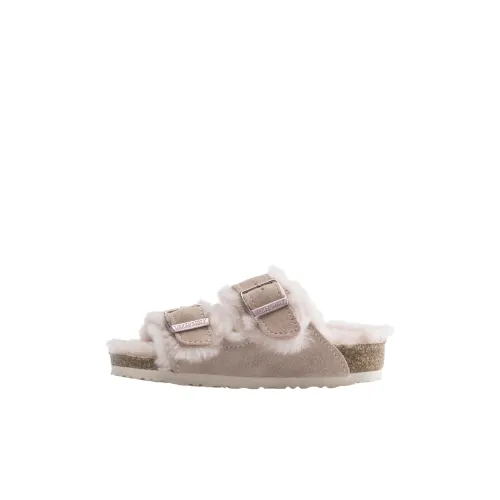 Детские тапочки Birkenstock Arizona Shearling для дома светло-розовые