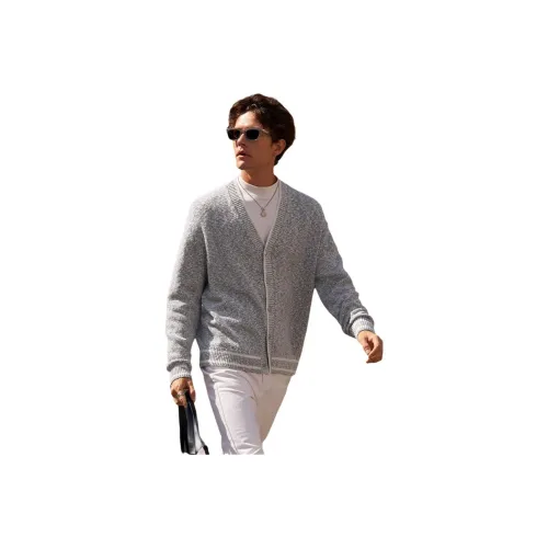 Mr.Bu Пестрый Серый Смешанный Цвет Мужские Свитера