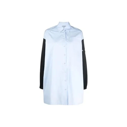 PRADA SS22 Длинное платье с длинными рукавами женское синее