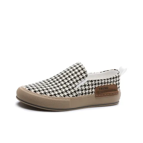 ALPLUME Скейтборд Кроссовки Низкие Черные Белые Гусиная Лапка Мужские