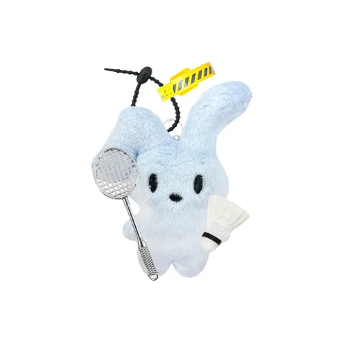 FULUOKANG Супер милая кукла в виде кролика играющего в бадминтон синего и зеленого цвета плюшевая подвеска высота 10 см