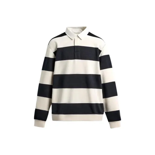 ZARA Бежевый Морской Синий Мужская Поло