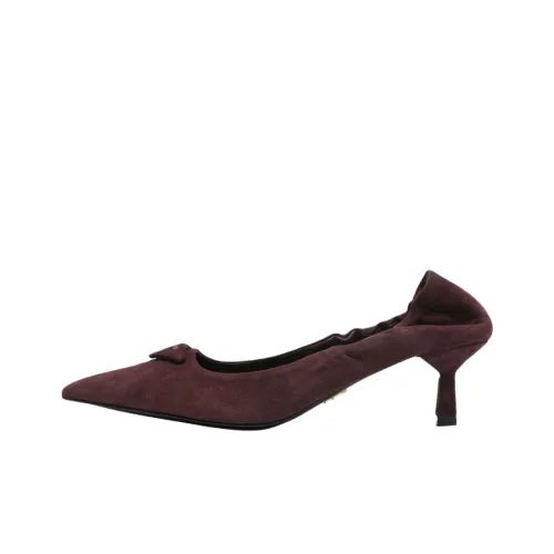 PRADA Узкий каблук Высокие каблуки 5,5 см Женские Бордовый