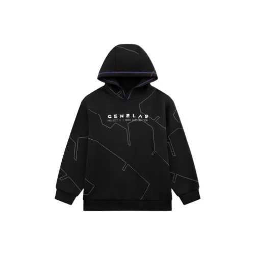 QIAODAN Черный Повсюду С принтом Kids Свитшоты