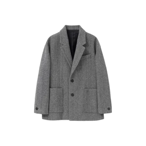 WOOYOUNGMI FW25 OVERSIZED Узор "елочка" Один Куртка Бизнес Костюм Мужской